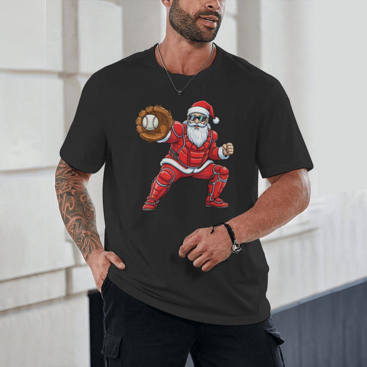 Santa Playing Baseball Baseball Lover Baseballer Xmas Unisex T-Shirt Santa Playing Baseball Baseball Lover Baseballer Xmas Unisex T-Shirt