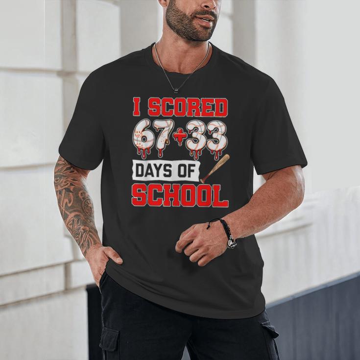 I Scored 6733 100th Days Of School Baseball Six Seven Meme Unisex T-Shirt