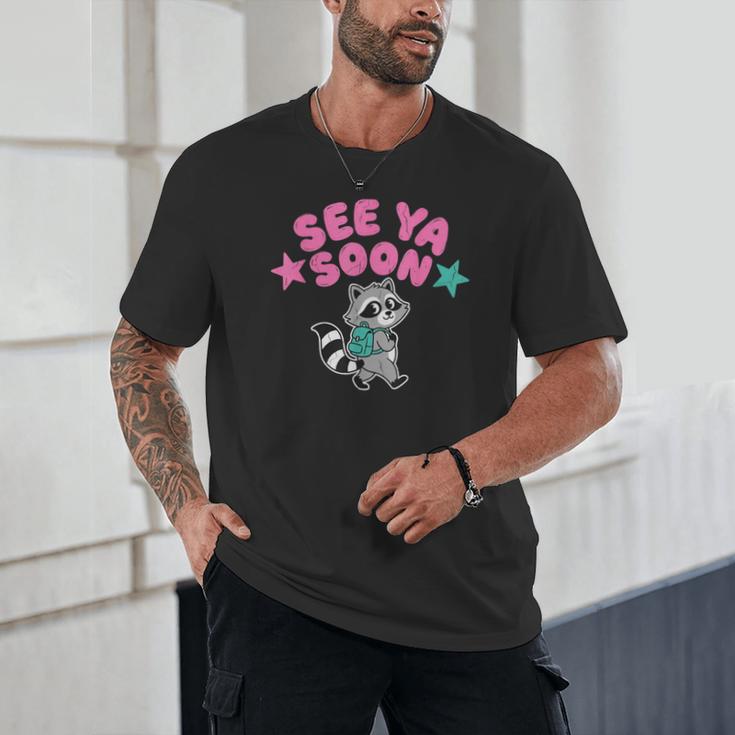 See Ya Soon Summer Cute Raccoon Back To School Kids Student Unisex T-Shirt See Ya Soon Summer Cute Raccoon Back To School Kids Student Unisex T-Shirt