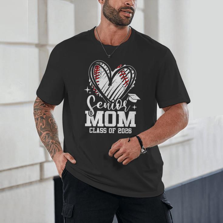 Senior Mom Class Of 2026 Baseball Graduation Heart Unisex T-Shirt