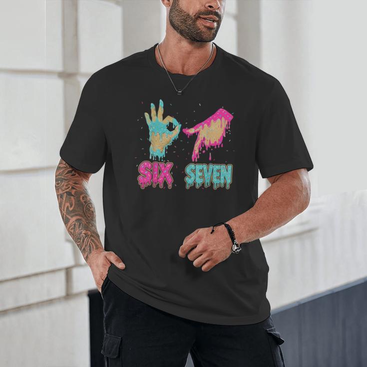 Six Seven 67 Meme Ice Cream Drip Baseball For Boy Kids Unisex T-Shirt Six Seven 67 Meme Ice Cream Drip Baseball For Boy Kids Unisex T-Shirt