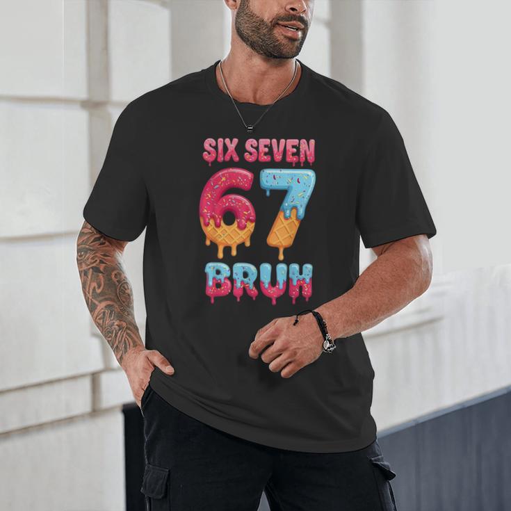 Six Seven Bruh 67 Ice Cream Drip Baseball For Men Women Kids Unisex T-Shirt Six Seven Bruh 67 Ice Cream Drip Baseball For Men Women Kids Unisex T-Shirt
