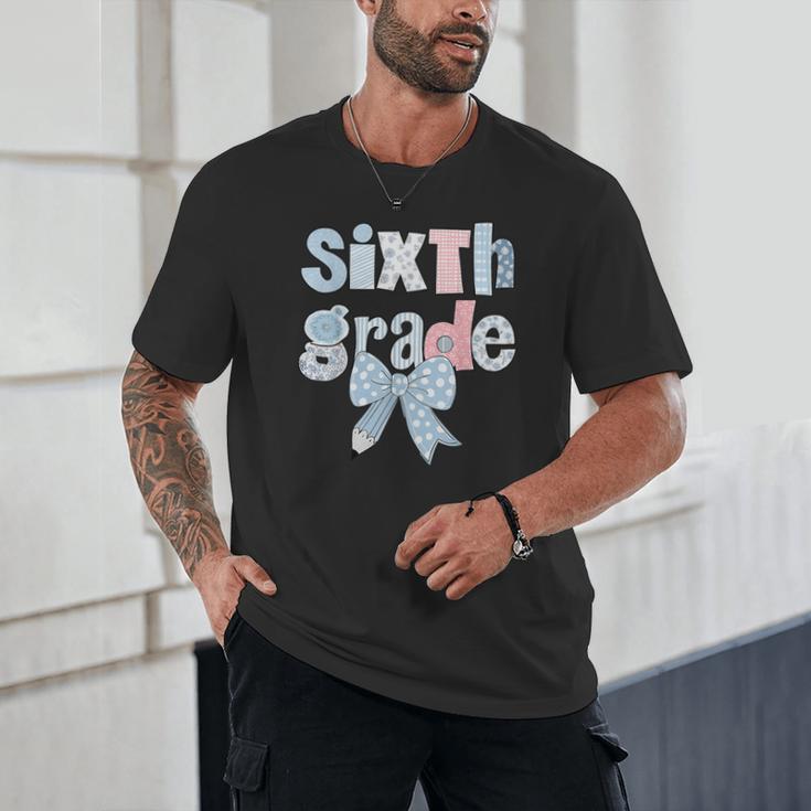 Sixth Grade Coquette Bow Pencil First Day Back To School Unisex T-Shirt Sixth Grade Coquette Bow Pencil First Day Back To School Unisex T-Shirt
