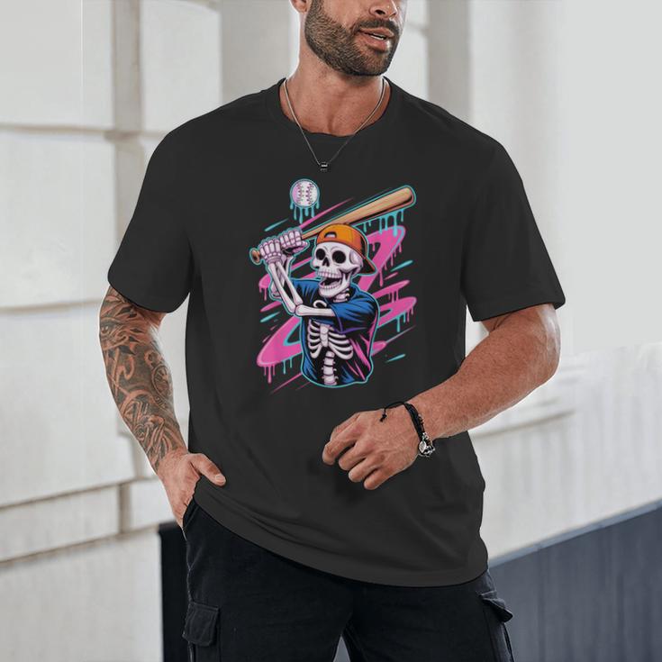 Skeleton Baseball Drip Boy Youth Dripping Baseball Halloween Unisex T-Shirt