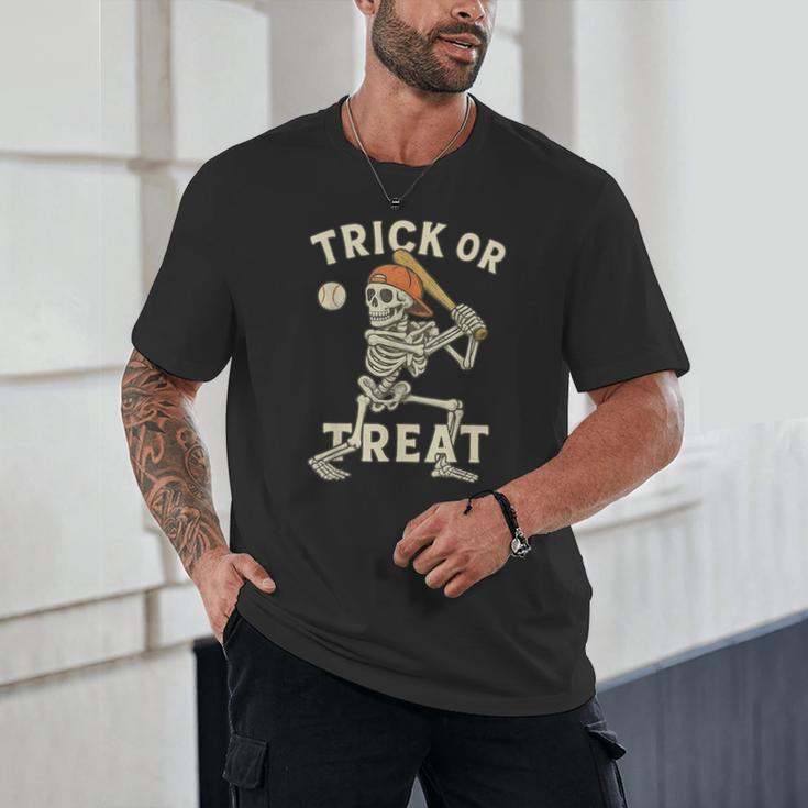 Skeleton Baseball Halloween Costume Men Boys Kids Tee Unisex T-Shirt