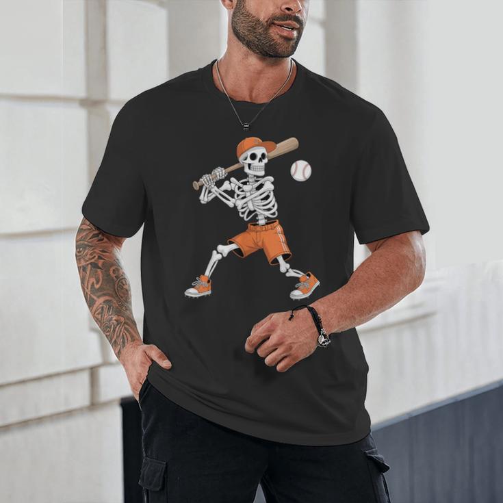 Skeleton Batting Baseball Halloween Unisex T-Shirt