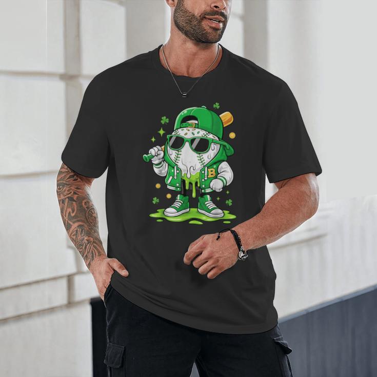St Patrick Day Baseball Drip Ice Cream Men Boys Kids Unisex T-Shirt St Patrick Day Baseball Drip Ice Cream Men Boys Kids Unisex T-Shirt