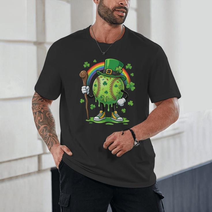 St Patricks Day Baseball Leprechaun Rainbow Green Baseball Unisex T-Shirt