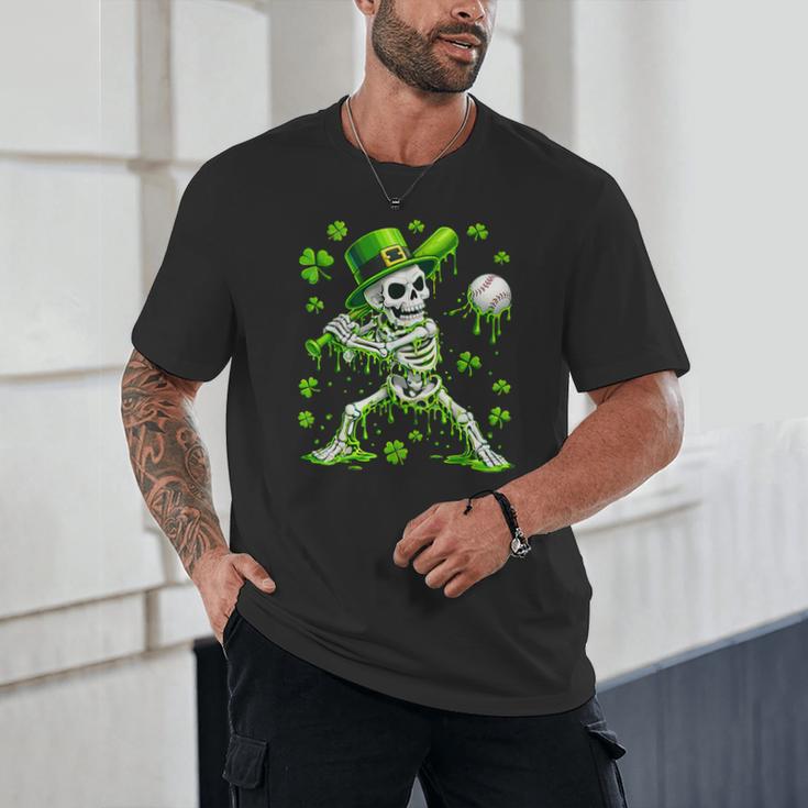 St Patricks Day Baseball Skeleton Irish Leprechaun Hat Boys Unisex T-Shirt