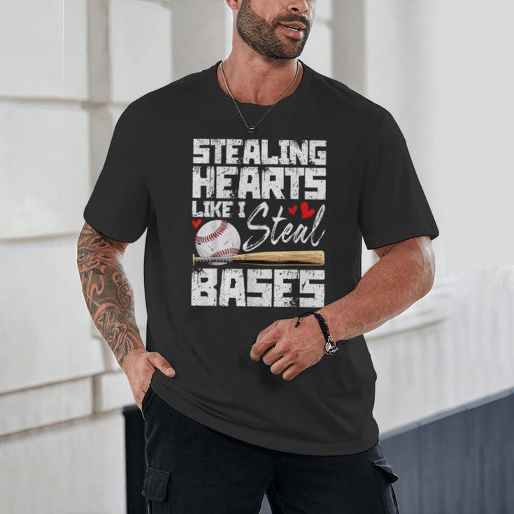 Stealing Hearts Like I Steal Bases Baseball Valentines Unisex T-Shirt Stealing Hearts Like I Steal Bases Baseball Valentines Unisex T-Shirt