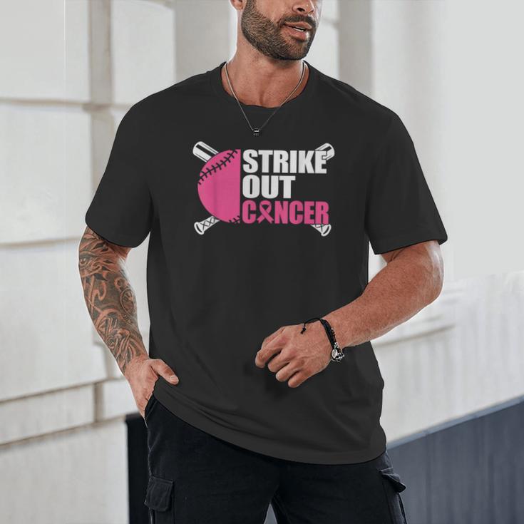 Strike Out Cancer Breast Cancer Awareness Baseball Warrior Unisex T-Shirt Strike Out Cancer Breast Cancer Awareness Baseball Warrior Unisex T-Shirt