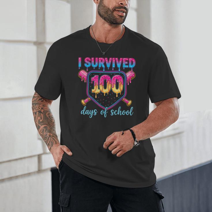 I Survived 100 Days Of School Baseball 100th Day Kids Girls Unisex T-Shirt