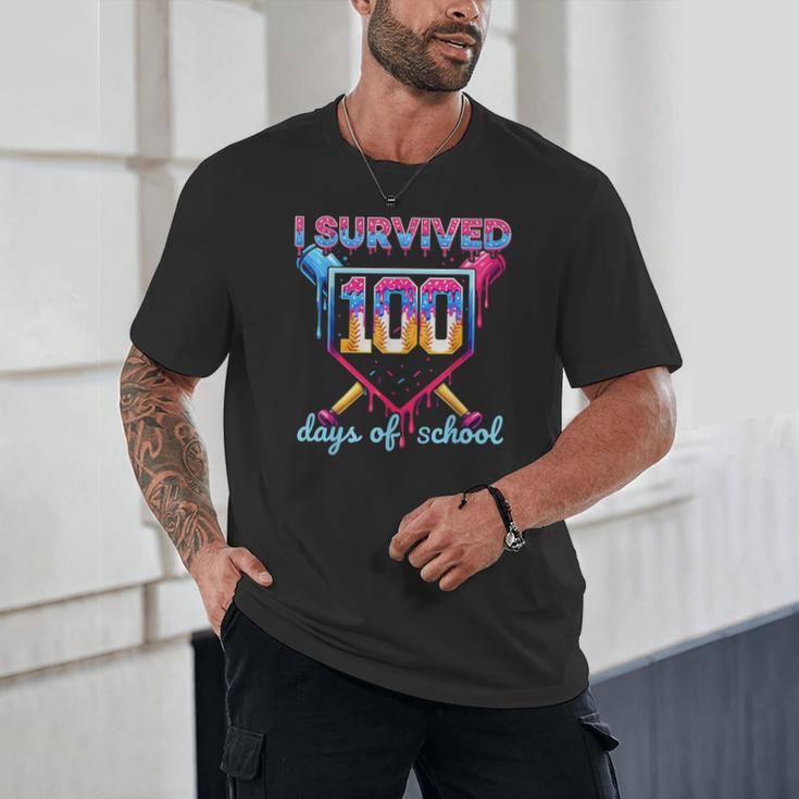 I Survived 100 Days Of School Baseball Boys Students Unisex T-Shirt