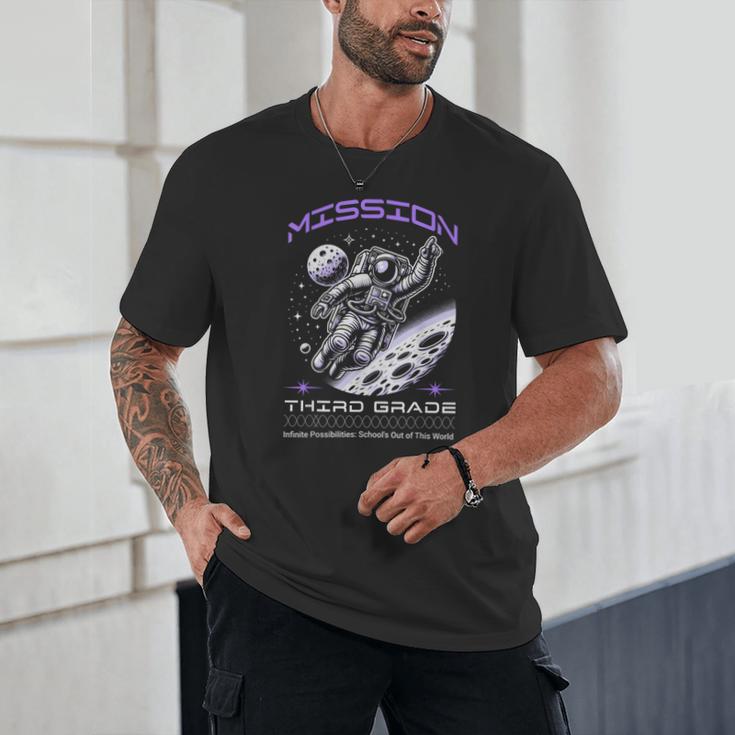 Third Grade Back To School Space Rocket Astronaut Unisex T-Shirt