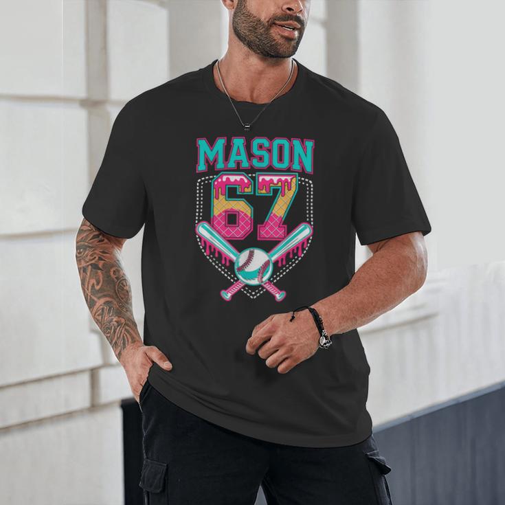 Trendy Mason 67 Mem Ice Cream Drip Baseball Birthday Costume Unisex T-Shirt Trendy Mason 67 Mem Ice Cream Drip Baseball Birthday Costume Unisex T-Shirt