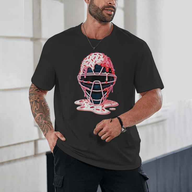 Valentine Baseball Catcher Mask Ice Cream Drip Tee For Boys Unisex T-Shirt