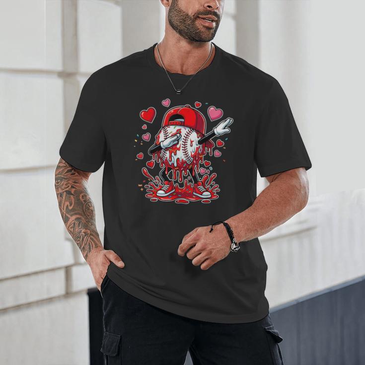 Valentines Baseball Toddler Boys Kids Dabbing Baseball Drip Unisex T-Shirt Valentines Baseball Toddler Boys Kids Dabbing Baseball Drip Unisex T-Shirt