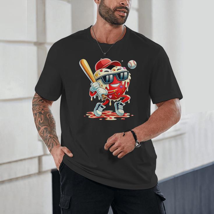 Valentines Day Heart Baseball Drip Ice Cream Boys Kids Men Unisex T-Shirt