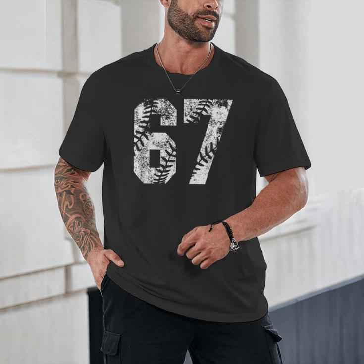 Vintage Baseball Number 67 Jersey Player Uniform Unisex T-Shirt