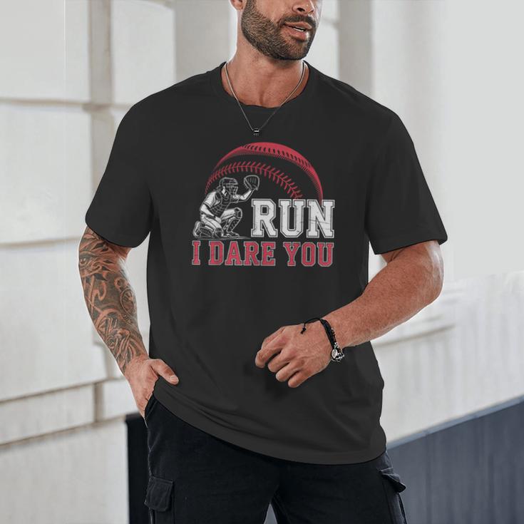 Vintage Humor Baseball Apparel Run I Dare You Unisex T-Shirt