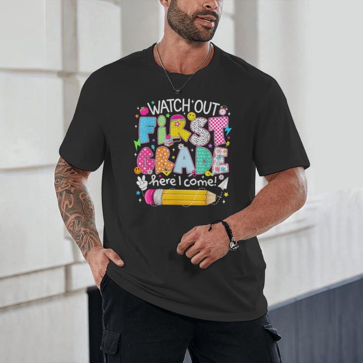 Watch Out First Grade Here I Come Back To School Boy Kids Unisex T-Shirt Watch Out First Grade Here I Come Back To School Boy Kids Unisex T-Shirt