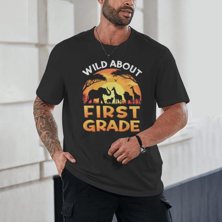 Wild About First Grade Zoo Animals Back To School Safari Unisex T-Shirt Wild About First Grade Zoo Animals Back To School Safari Unisex T-Shirt