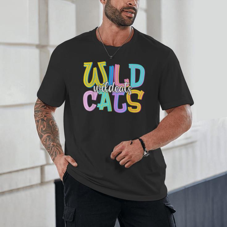 Wildcats School Spirit Groovy Back To School Girls Unisex T-Shirt