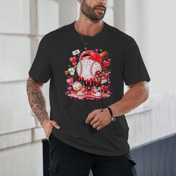 Women's Baseball Drip Ice Cream Boys Kids Youth Valentines Unisex T-Shirt
