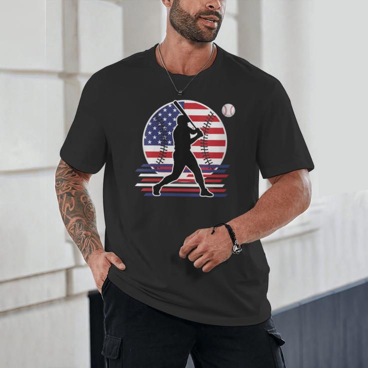 Women's Batter Patriotic American Flag Baseball Silks Unisex T-Shirt Women's Batter Patriotic American Flag Baseball Silks Unisex T-Shirt