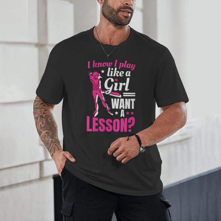 Women's Play Like A Girl Softball Baseball Girls Unisex T-Shirt Women's Play Like A Girl Softball Baseball Girls Unisex T-Shirt