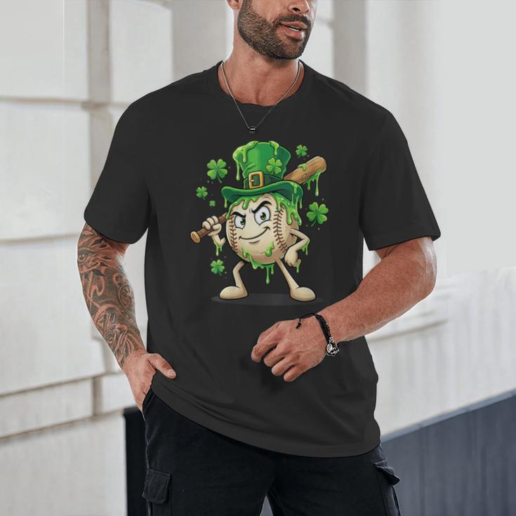Women's St Patricks Day Baseball Leprechaun Shamrock Player Boys Kid Unisex T-Shirt