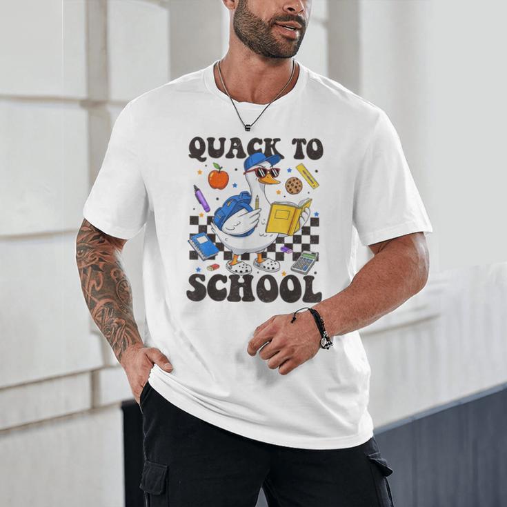 Boys Kid Back To School Goose Quackers Quack To School Unisex T-Shirt