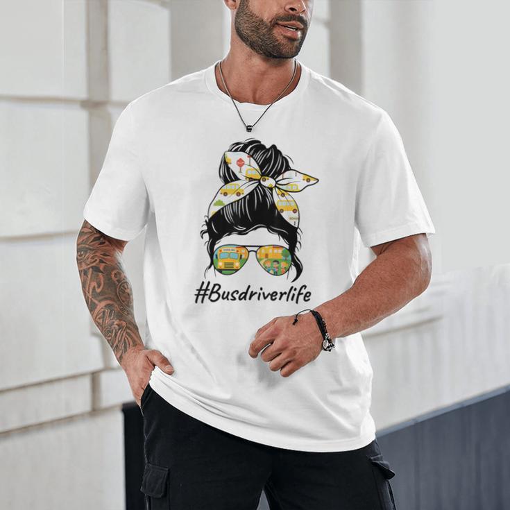 Bus Driver Life Messy Bun Back To School Bus Driver Unisex T-Shirt Bus Driver Life Messy Bun Back To School Bus Driver Unisex T-Shirt