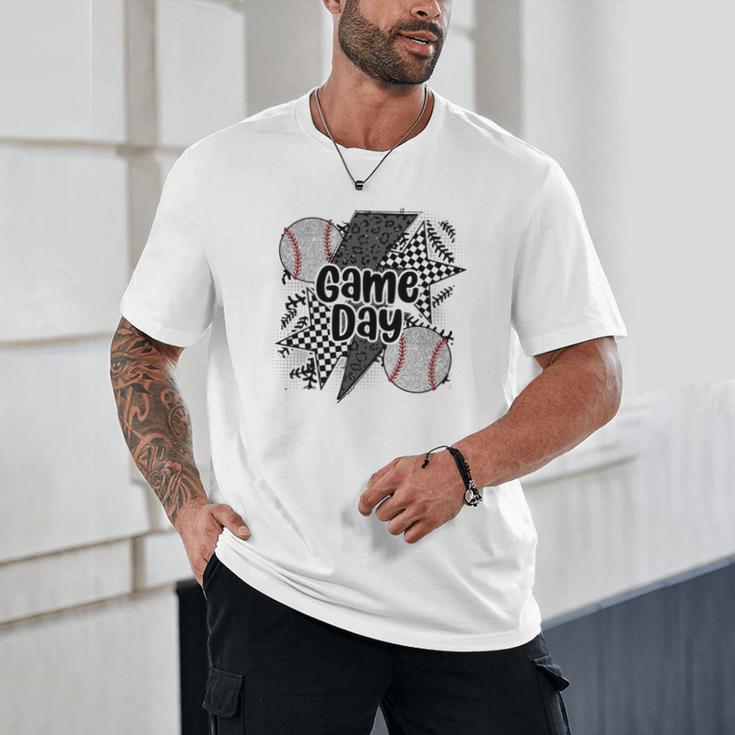 Game Day Baseball Retro Checkered Baseball Unisex T-Shirt Game Day Baseball Retro Checkered Baseball Unisex T-Shirt