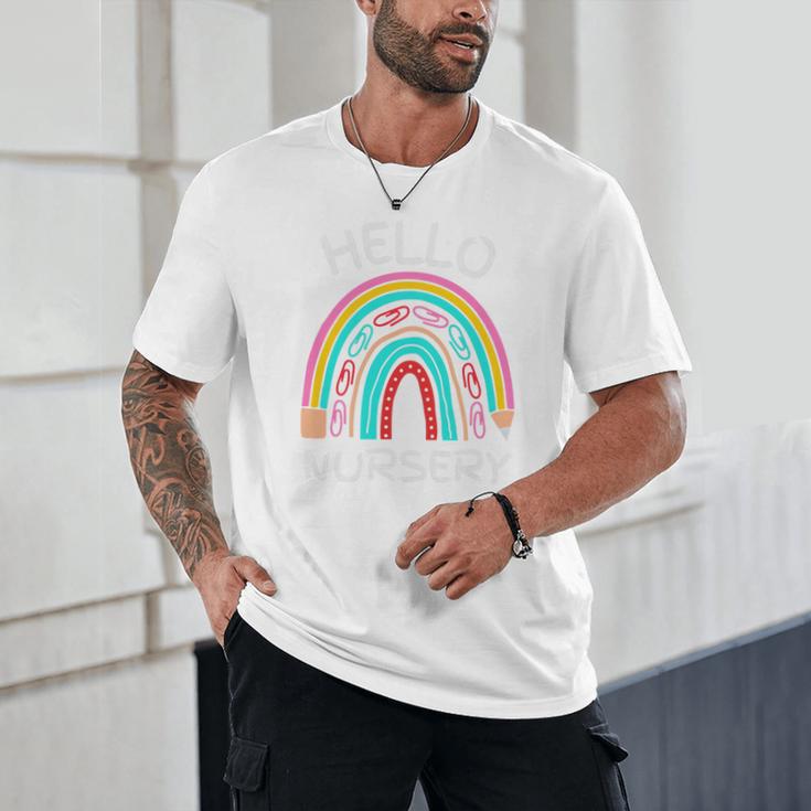 Hello Nursery Pencil Rainbow Back To School Boys Girls Premium Tri-Blend Unisex T-Shirt Hello Nursery Pencil Rainbow Back To School Boys Girls Premium Tri-Blend Unisex T-Shirt