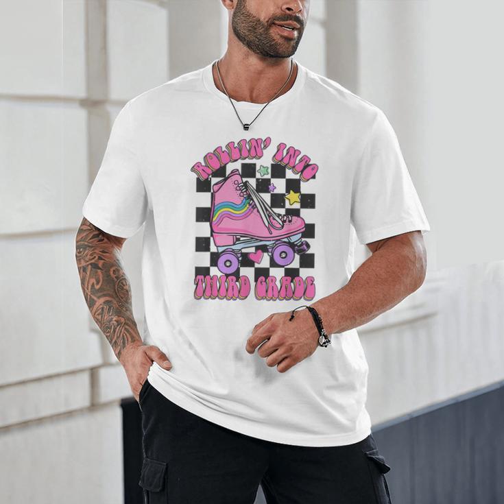 Kids Back To School Skating Rollin Into Third 3rd Grade Unisex T-Shirt Kids Back To School Skating Rollin Into Third 3rd Grade Unisex T-Shirt