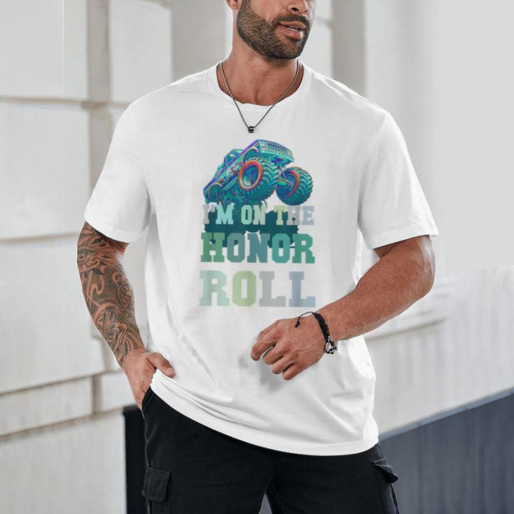 Kids I'M ON HONOR ROLL Monster Trucks Back To School Bruh Unisex T-Shirt