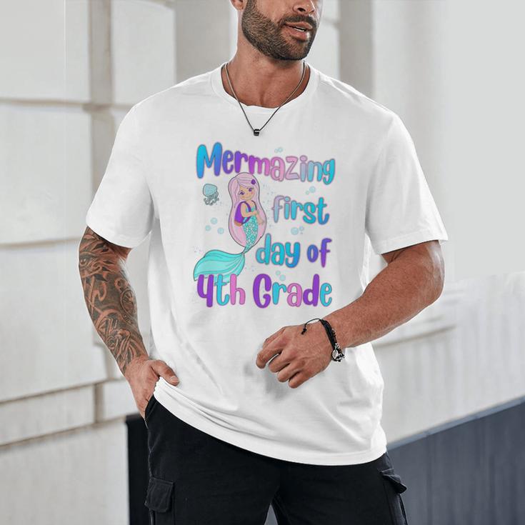 Mermazing First Day Of Fourth Grade Back To School Mermaid Premium Tri-Blend Unisex T-Shirt