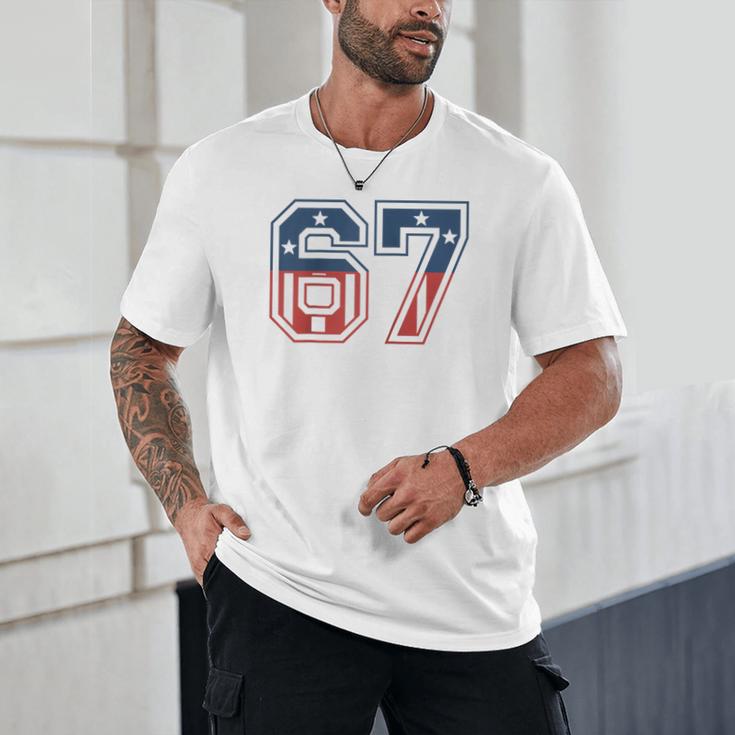 Number 67 USA Raglan Baseball Tee Unisex T-Shirt Number 67 USA Raglan Baseball Tee Unisex T-Shirt