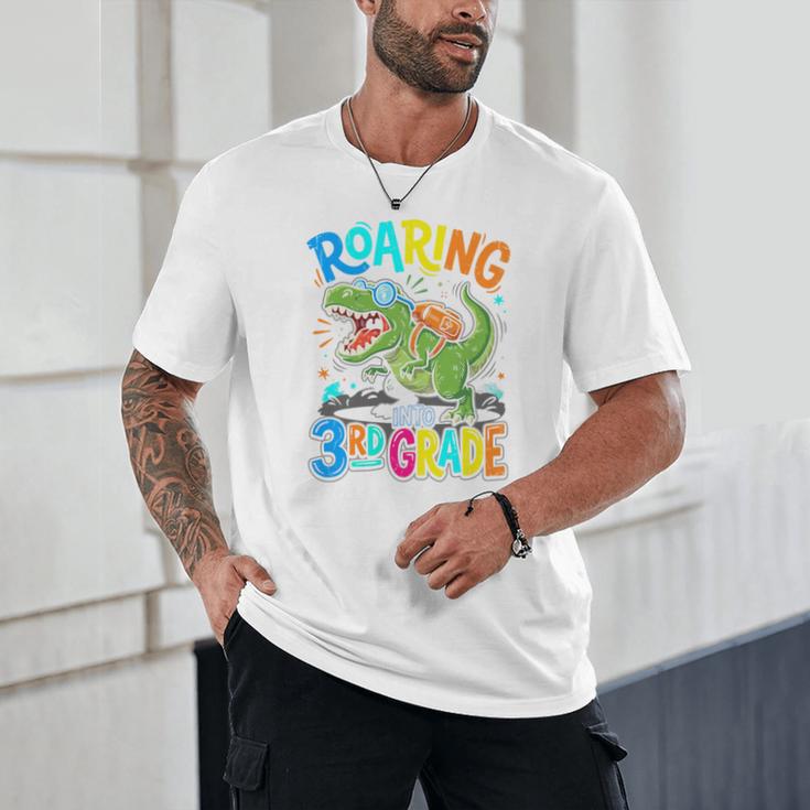 Roaring Into 3rd Grade Back To School Dinosaurus T-Rex Premium Tri-Blend Unisex T-Shirt