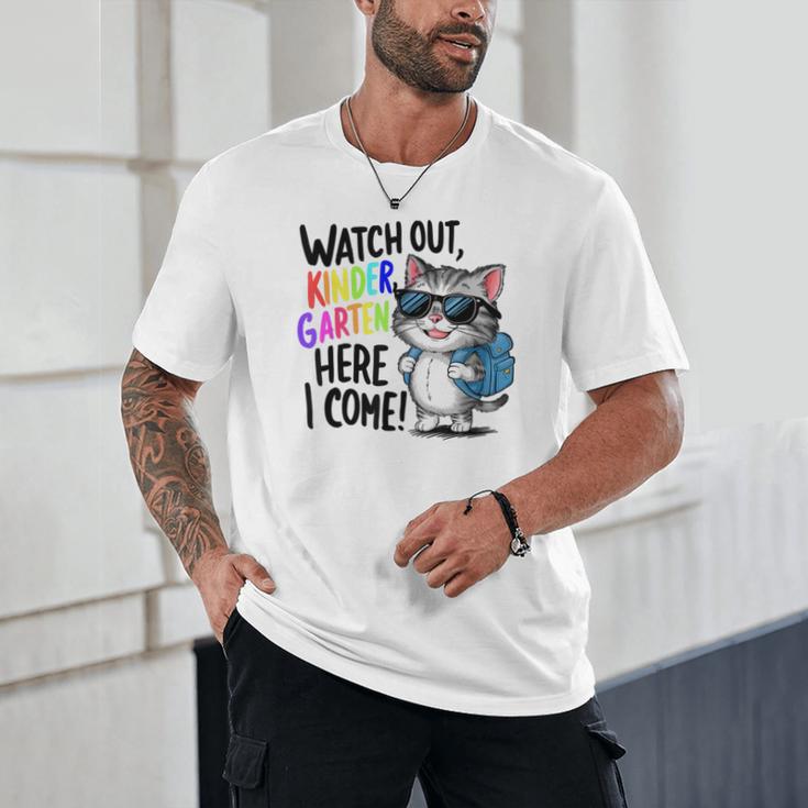 Watch Out Kindergarten Here I Come Cute Cat Back To School Unisex T-Shirt Watch Out Kindergarten Here I Come Cute Cat Back To School Unisex T-Shirt