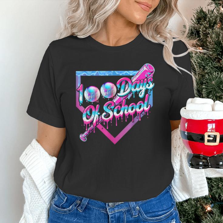 100 Days Of School Baseball 100th Day Ice Cream Boys Kids Unisex T-Shirt