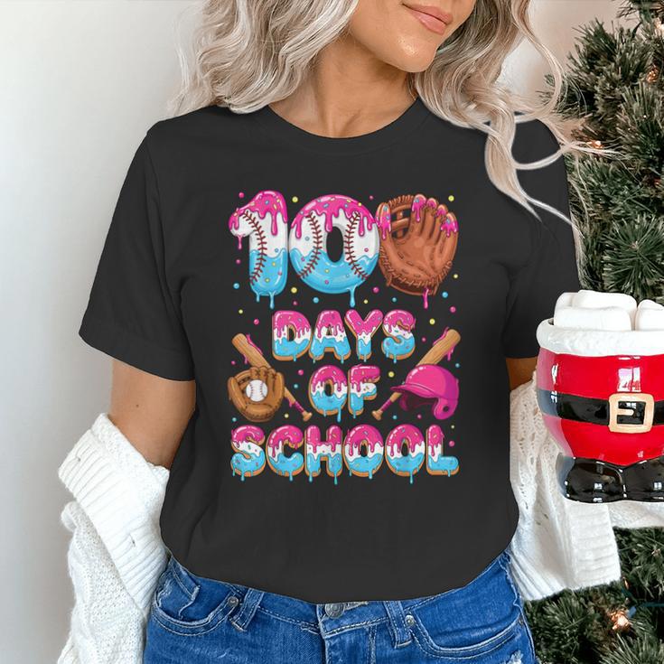 100 Days Of School Baseball Donut Dripping Teacher Boys Kids Unisex T-Shirt