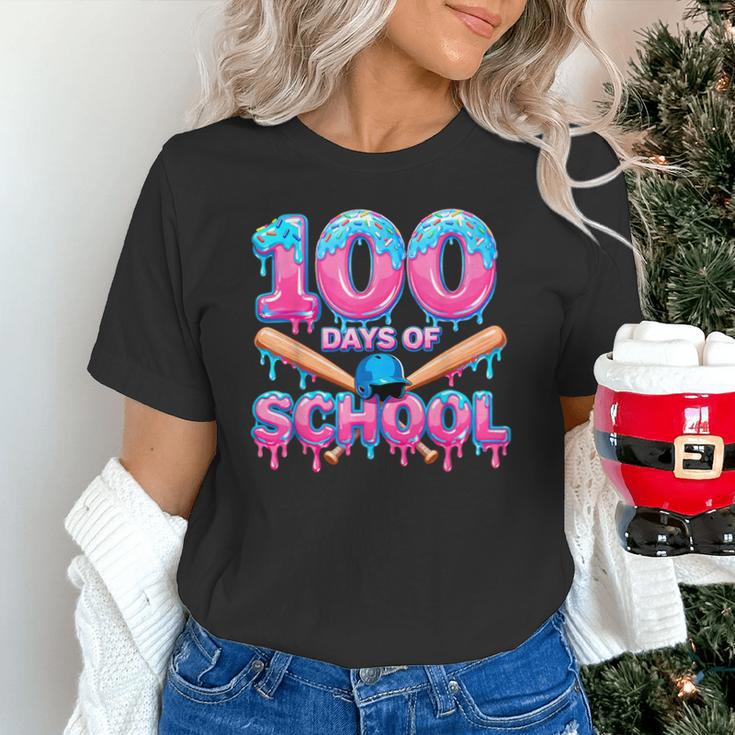100 Days Of School Baseball Dripping Ice Cream 100th Day Unisex T-Shirt