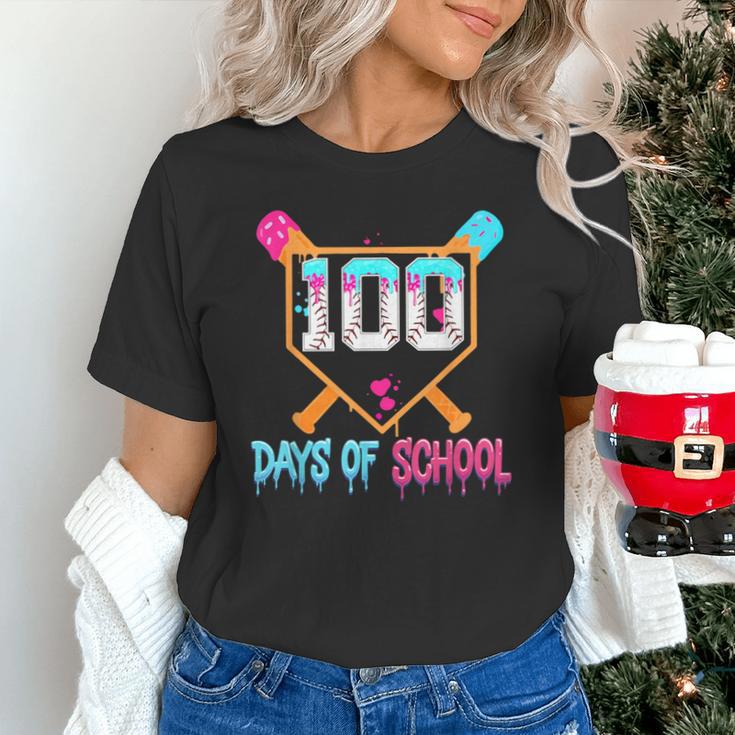 100 Days Of School Baseball Ice Cream Drip 100th Day School Unisex T-Shirt 100 Days Of School Baseball Ice Cream Drip 100th Day School Unisex T-Shirt