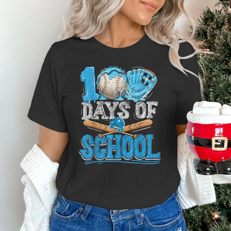 100 Days Of School Baseball Ice Cream Drip Student Kids Boys Unisex T-Shirt