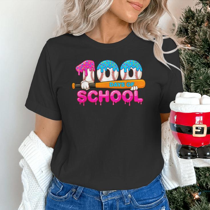 100 Days Of School Baseball Ice Cream Drip For Teacher Kid Unisex T-Shirt