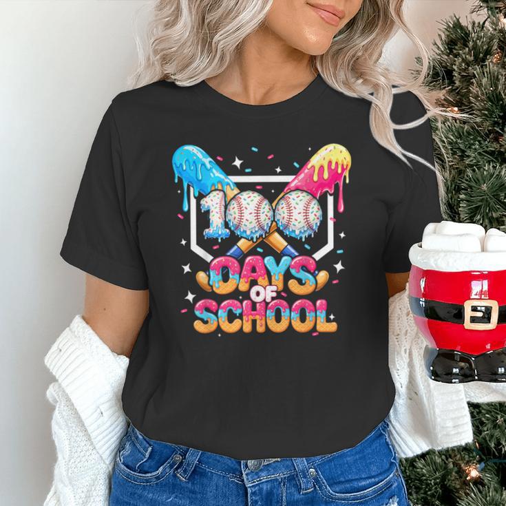 100 Days Of School Ice Cream Baseball Player For Kids Boys Unisex T-Shirt