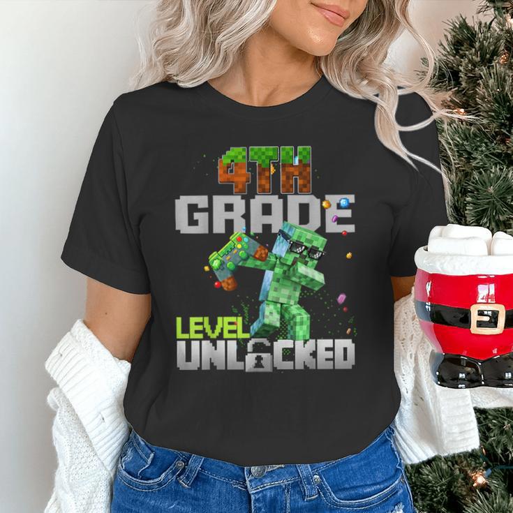 4th Grade Level Unlocked Back To School Pixel Game Unisex T-Shirt