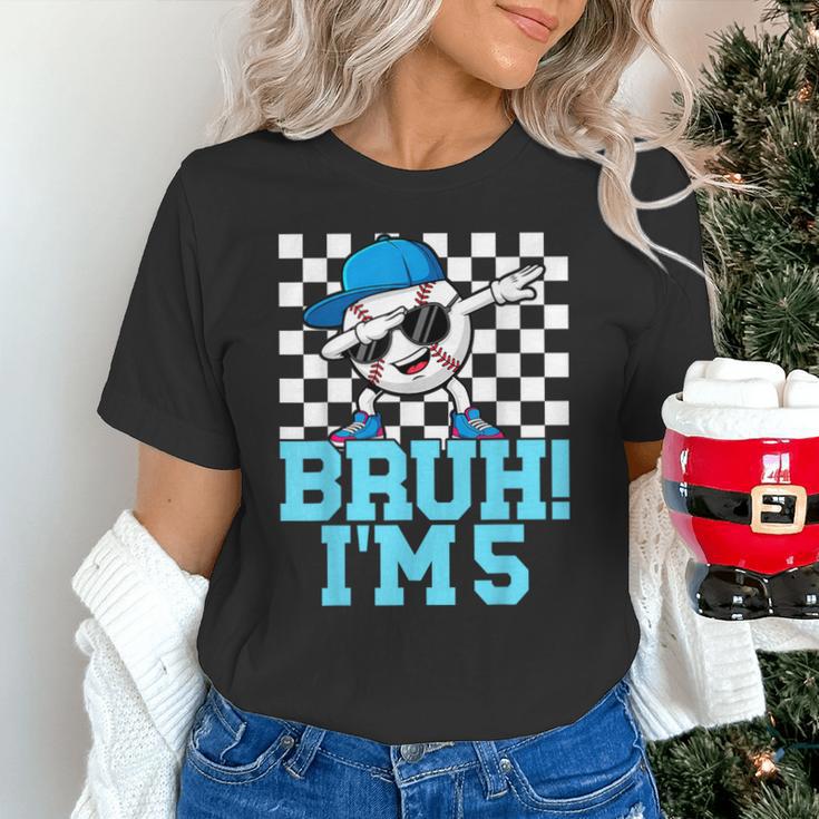 5th Birthday Dabbing Baseball Boys Bruh I'm 5 Year Old Unisex T-Shirt